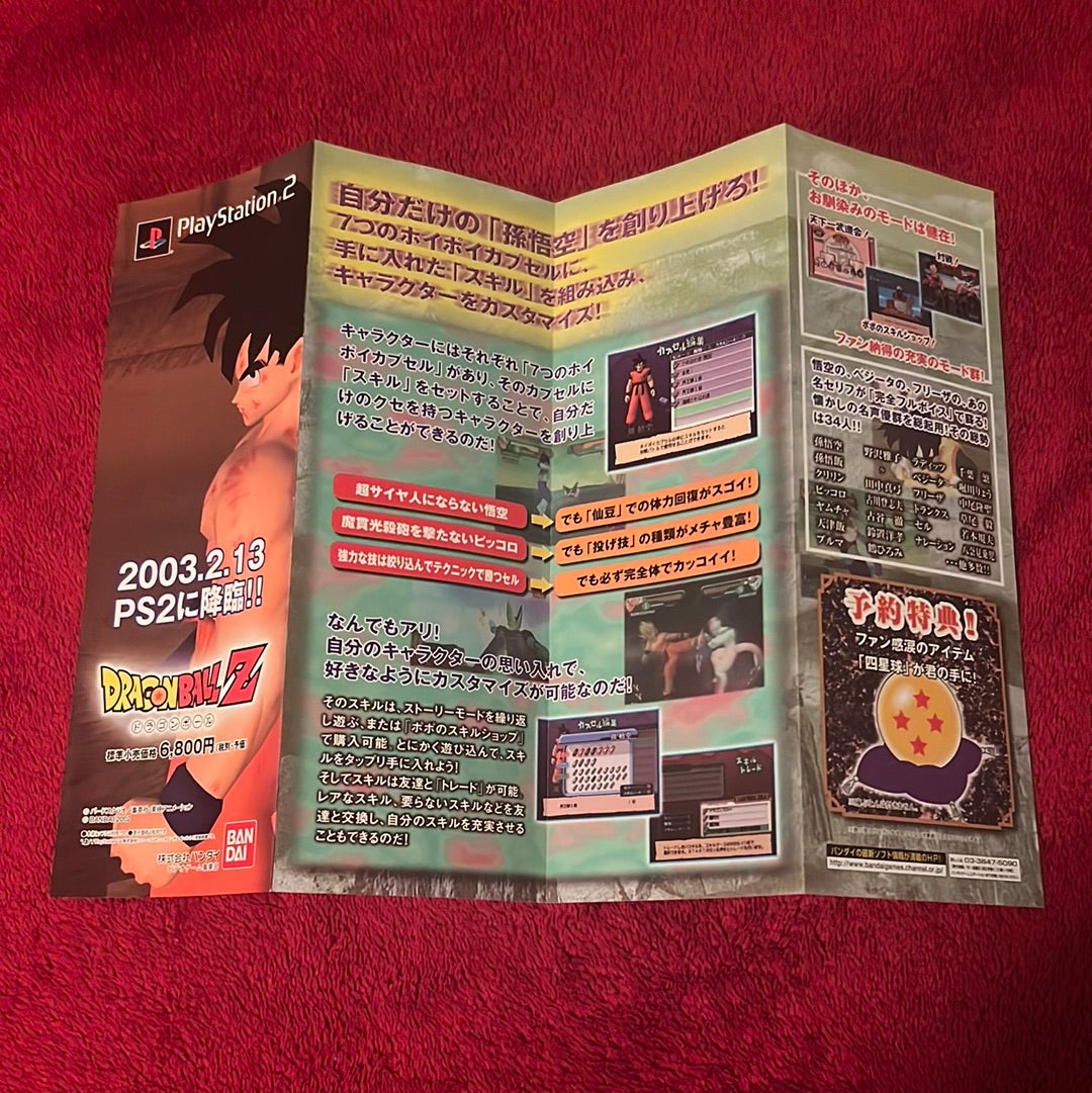 Dragon Ball Z Budokai 1 Pamphlet