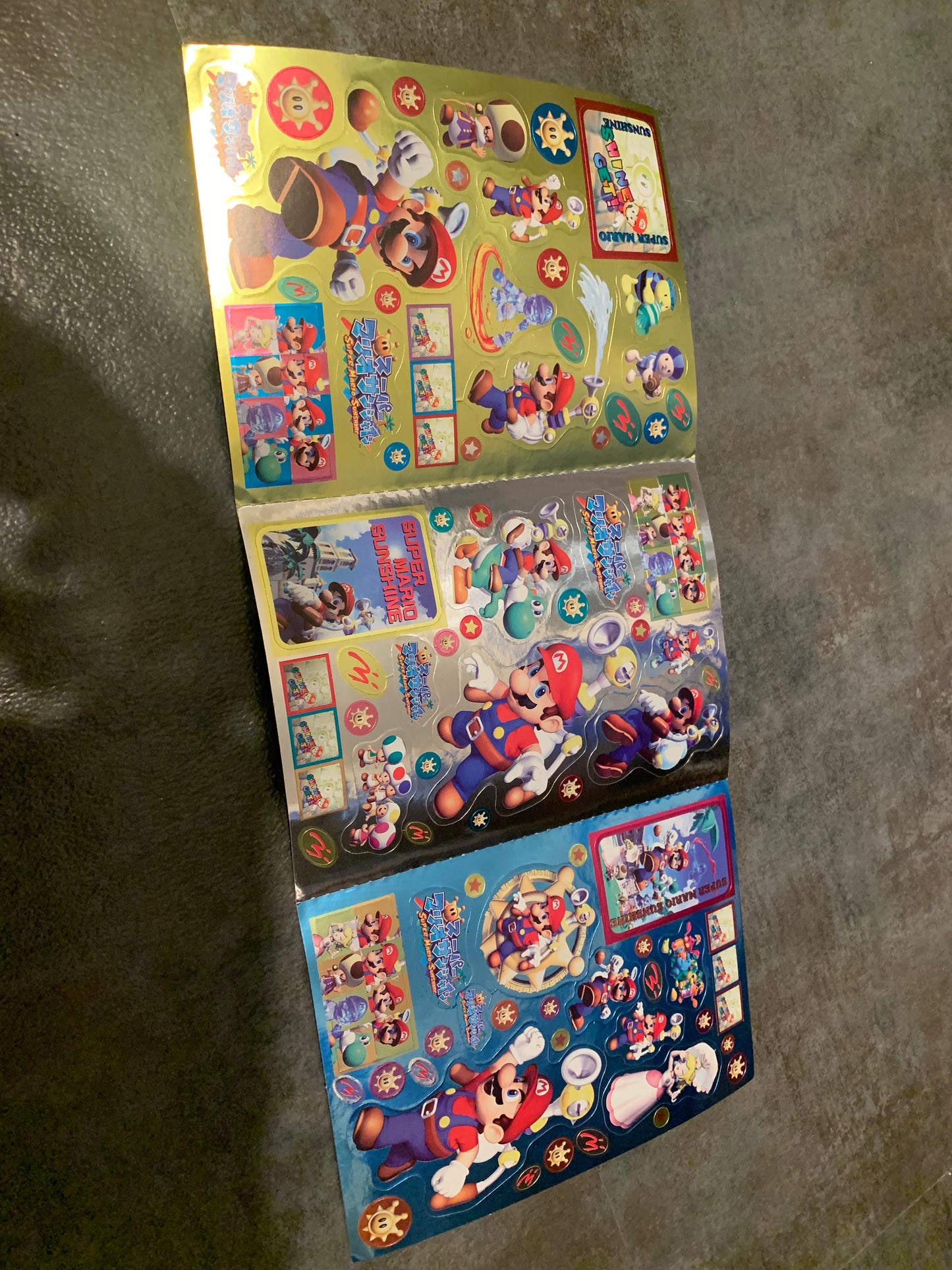 Pegatinas promocionales de Super Mario Sunshine