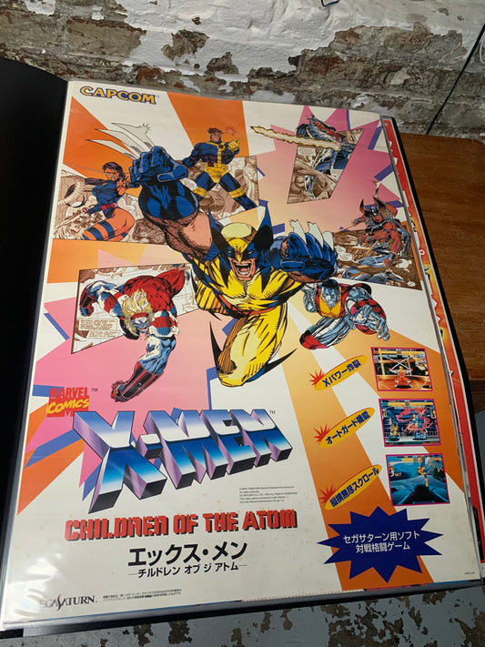 X-Men Hijos del átomo Sega Saturn 1995 B2 Póster